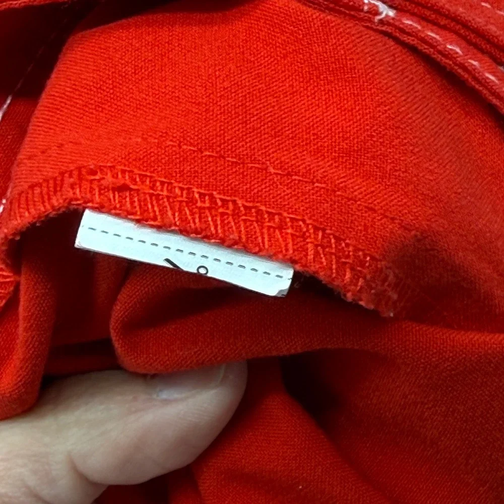 Forever 21 Womens Red Contrast Stitch Belted Mini Skirt Size Small D-Ring Buckle - Picture 5 of 5